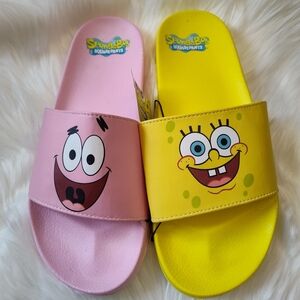 SpongeBob SquarePants Kids' Pink & Yellow Slide Sandals
